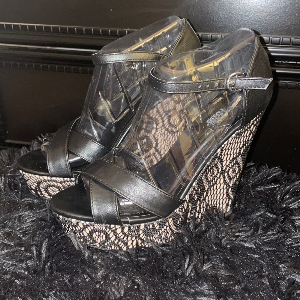 Charlotte Russe Eliza Wedge Strap Sandals